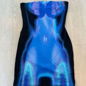 Mini White Fox Body Outline Dress